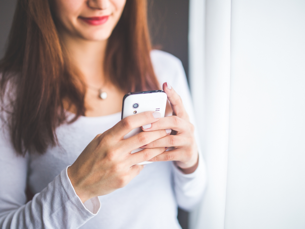 Woman looking at her phone