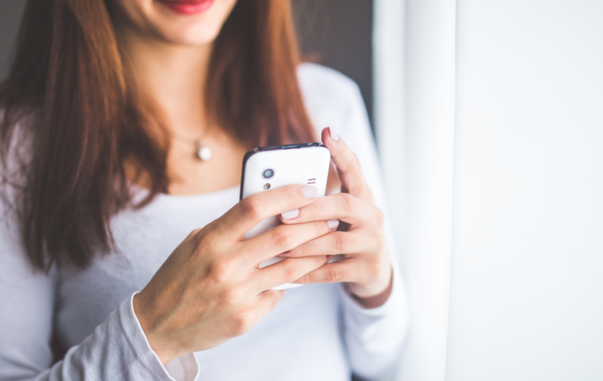 Woman looking at her phone