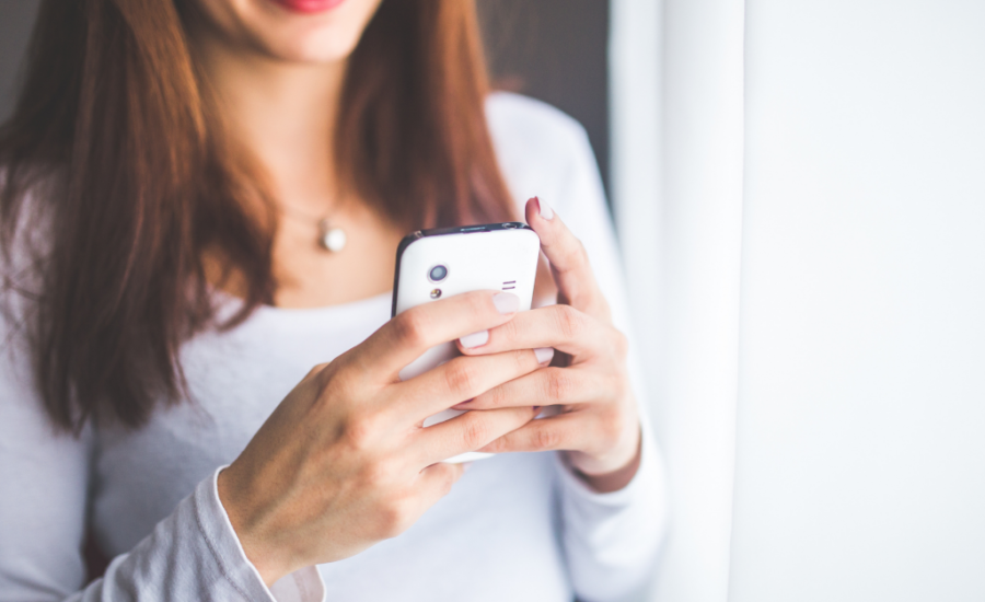 Woman looking at her phone